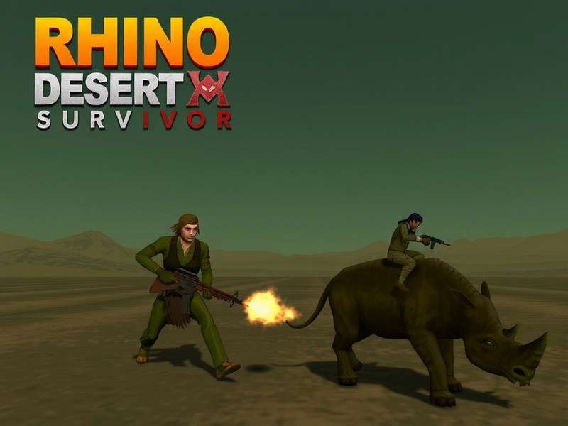 Rhino Desert Survivor Game Screenshot